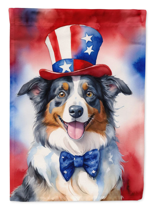 Australian Shepherd Patriotic American Garden Flag Mailbox Flag Decorative Yard Flag Banner Outside Patio Artwork Yard Flower Beds, Garden Size, Multicolor