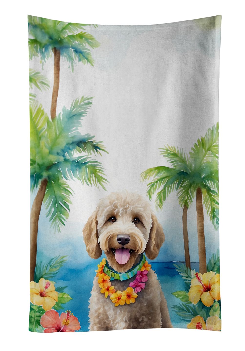 Labradoodle Luau Kitchen Towel Dish Cloths Guest Hand Towel Decorative Bathroom Towel for Face,Tea, Dishcloth, Kitchen and Bath