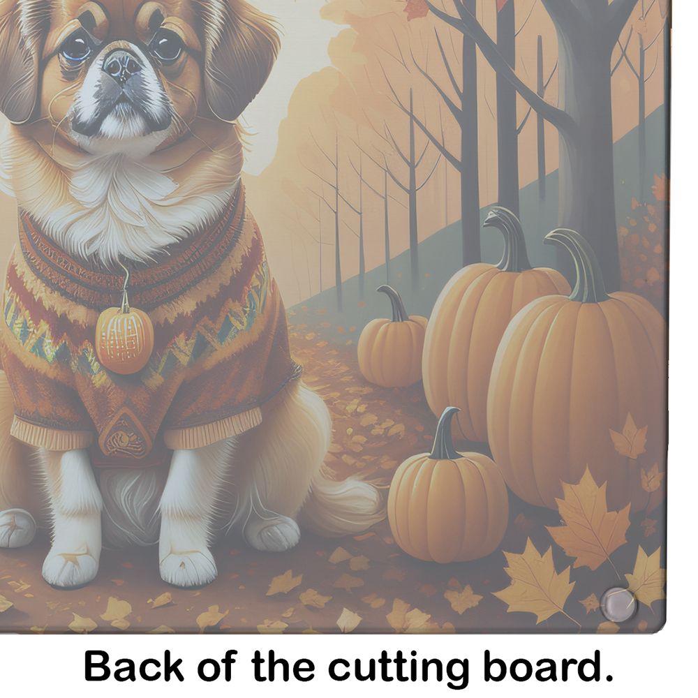 NEW Tibetan Spaniel Fall Glass Cutting Board Decorative Tempered Glass Kitchen Cutting and Serving Board Large Size Chopping Board