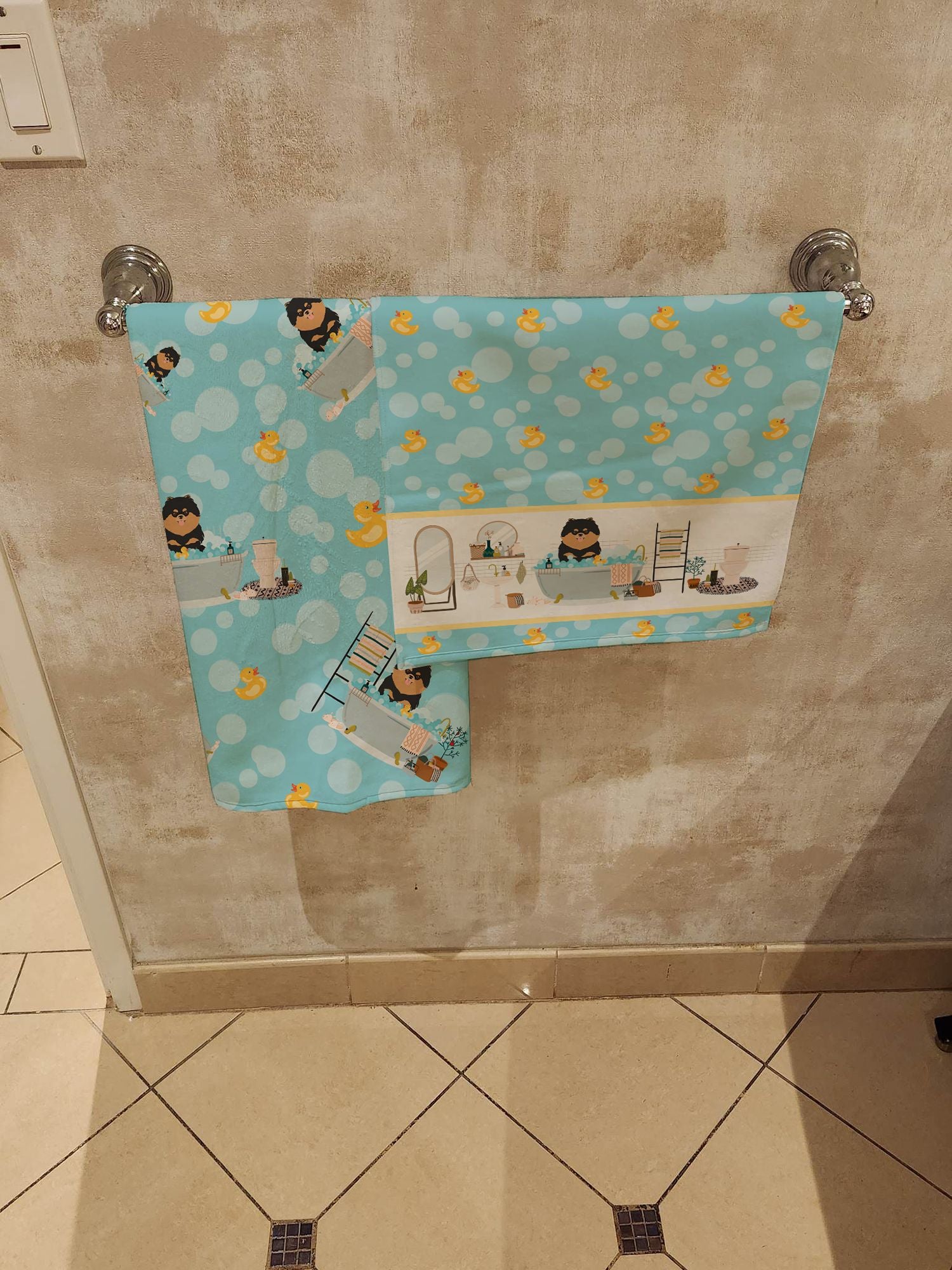 Black and Tan Pomeranian Bath Towel Large Oversized Plush Fitness Body Towel, Ultra Soft Absorbent Quick Drying, 42"L x 24"W
