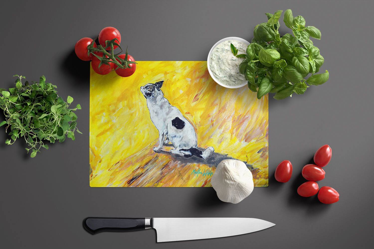 NEW Sleeping In The Sunshine Dog Glass Cutting Board Decorative Tempered Glass Kitchen Cutting and Serving Board Large Size Chopping Board