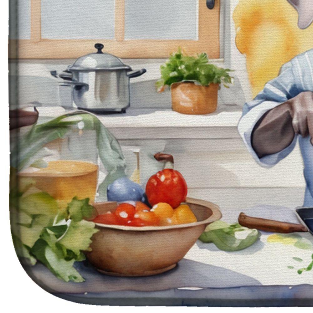 Weimaraner The Chef Dish Drying Mat Absorbent Dish Drying Mat Pad for Kitchen Counter Dish Drainer Mat for Countertop, 14 x 21", Multicolor