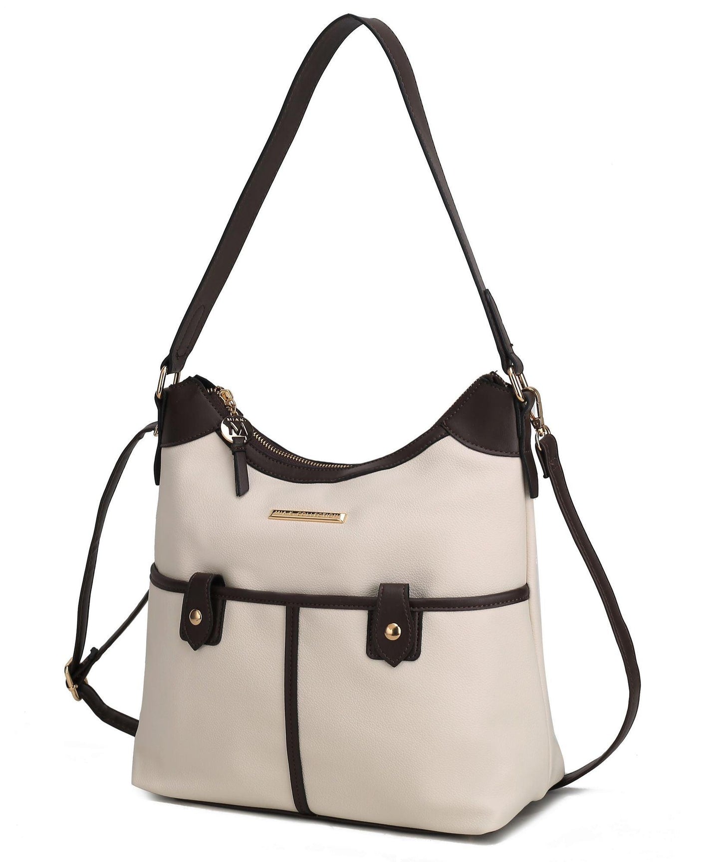 MKF Collection Harper Vegan Color Block Leather Women Shoulder Bag by Mia K