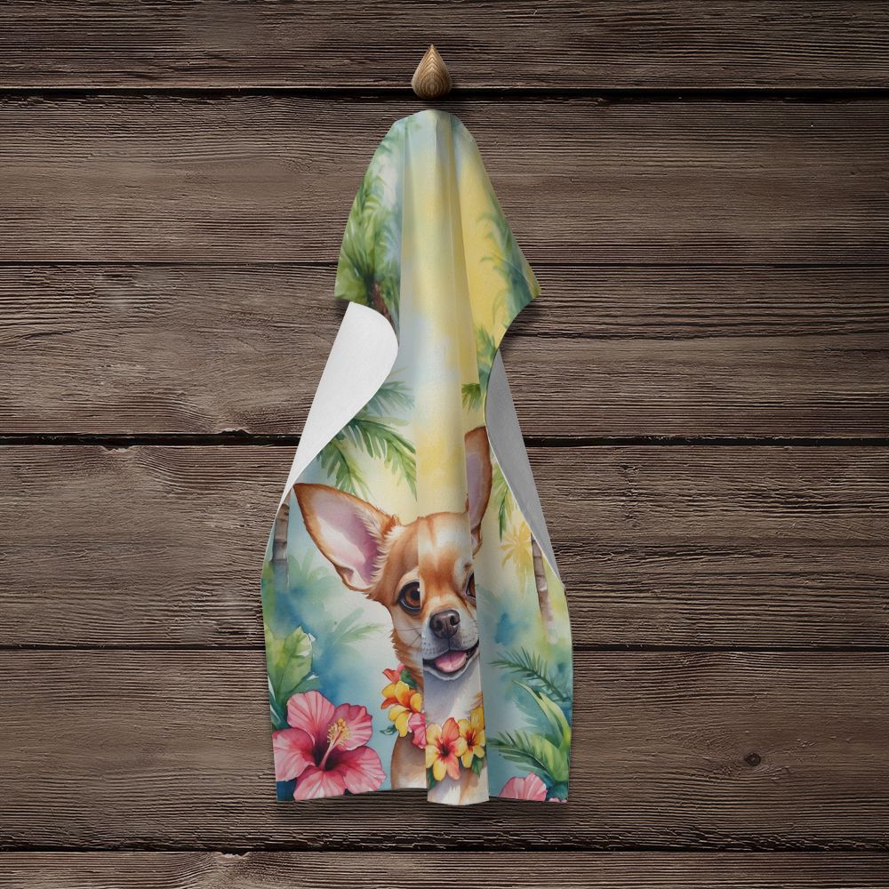 Chihuahua Luau Kitchen Towel Dish Cloths Guest Hand Towel Decorative Bathroom Towel for Face,Tea, Dishcloth, Kitchen and Bath