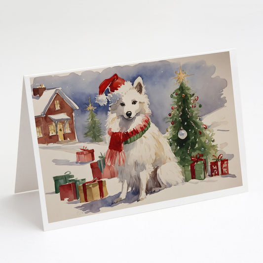 American Eskimo Christmas Greeting Cards Pack of 8 Blank Cards with Envelopes Whimsical A7 Size 5x7 Blank Note Cards