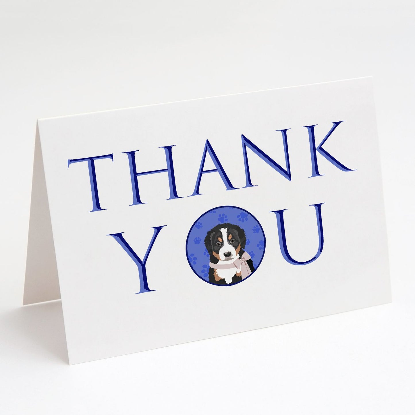 Bernese Mountain Dog Puppy #1 Thank You Greeting Cards Pack of 8 Blank Cards with Envelopes Whimsical A7 Size 5x7 Blank Note Cards