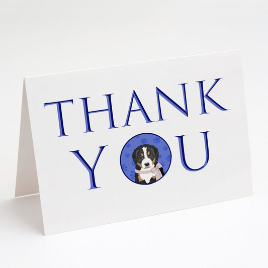 Bernese Mountain Dog Puppy #1 Thank You Greeting Cards Pack of 8 Blank Cards with Envelopes Whimsical A7 Size 5x7 Blank Note Cards