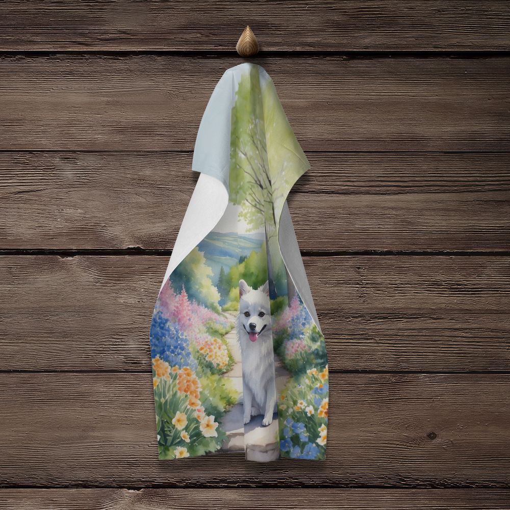American Eskimo Spring Garden Kitchen Towel Dish Cloths Guest Hand Towel Decorative Bathroom Towel for Face,Tea, Dishcloth, Kitchen and Bath