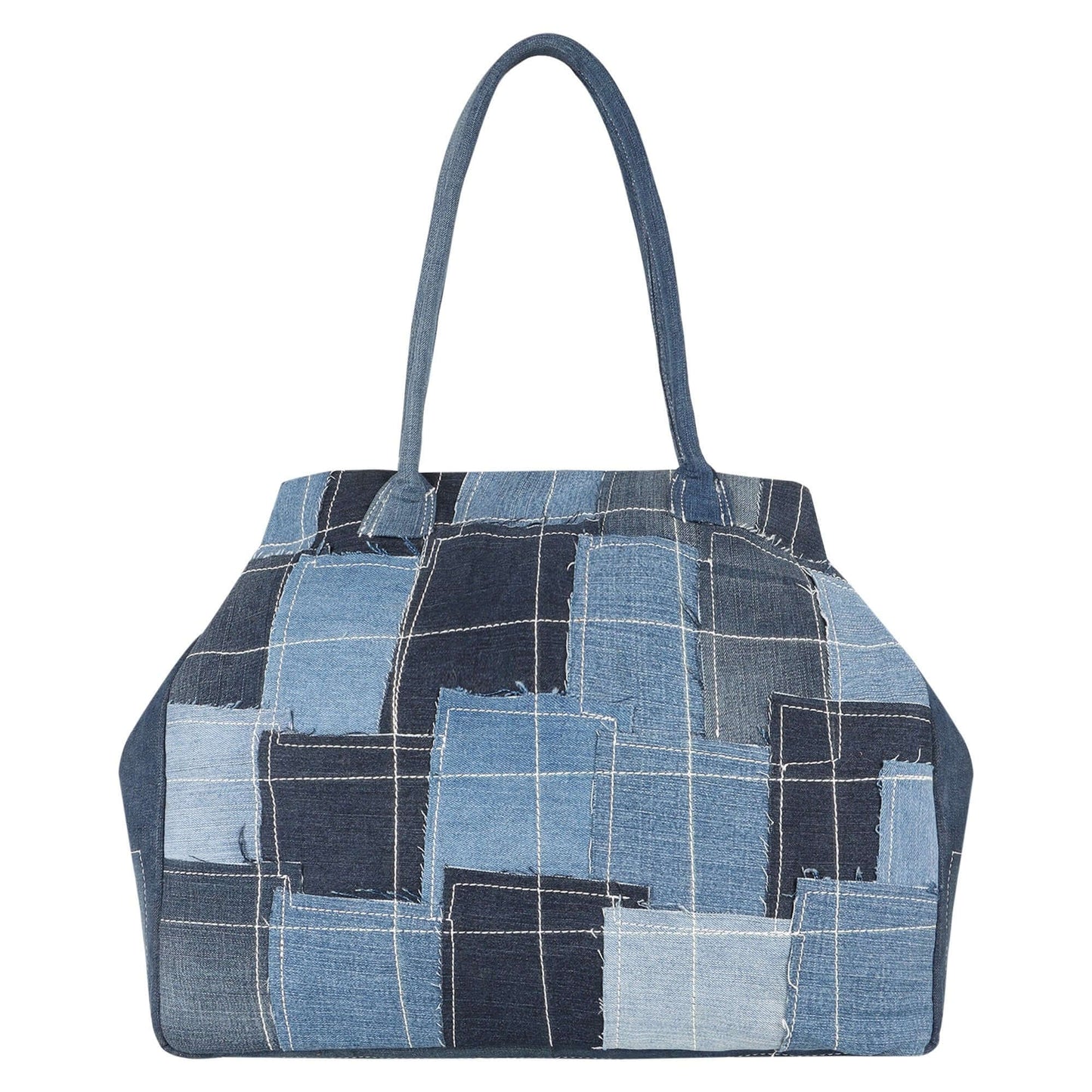 Terri Large Denim Patchwork Purse