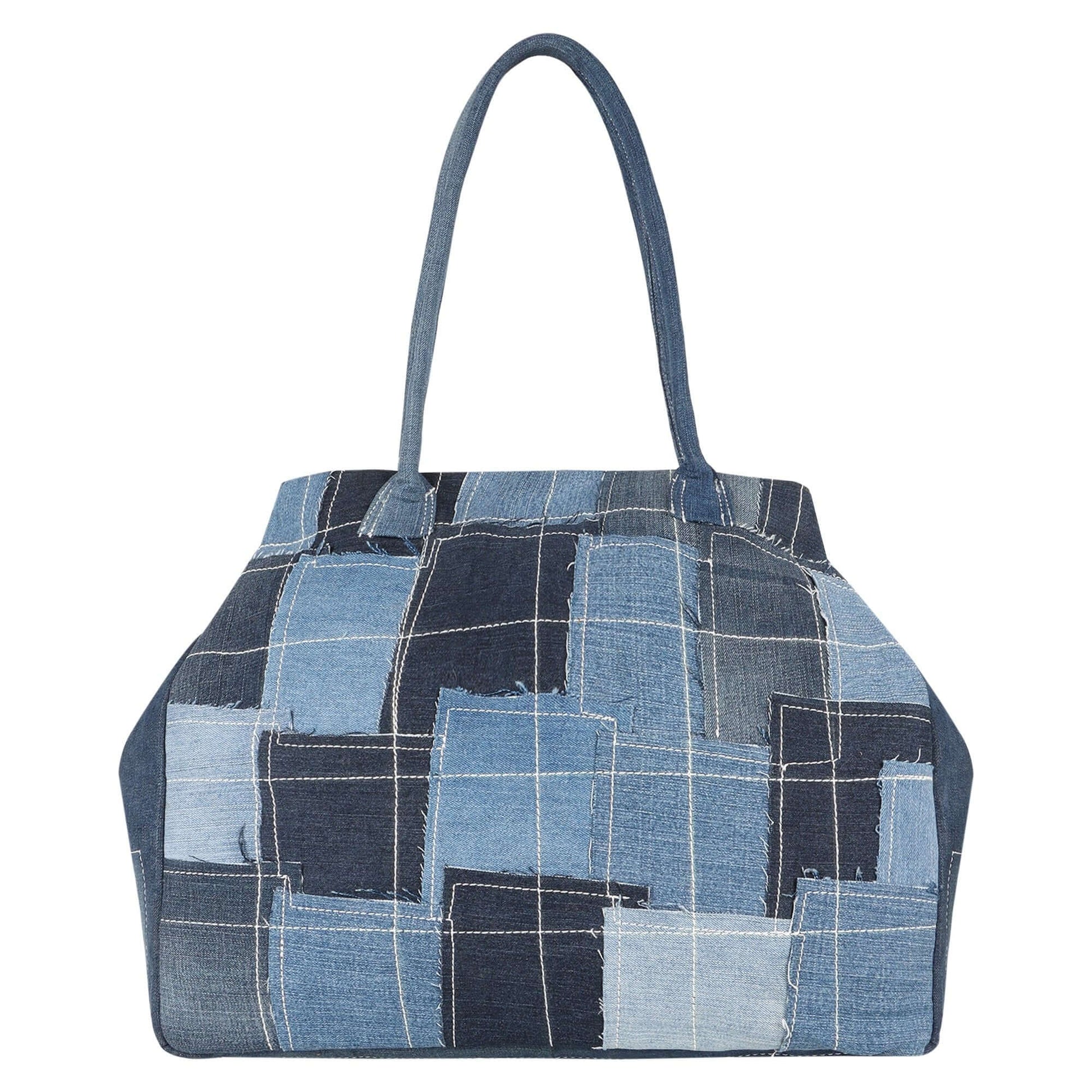 Terri Large Denim Patchwork Purse