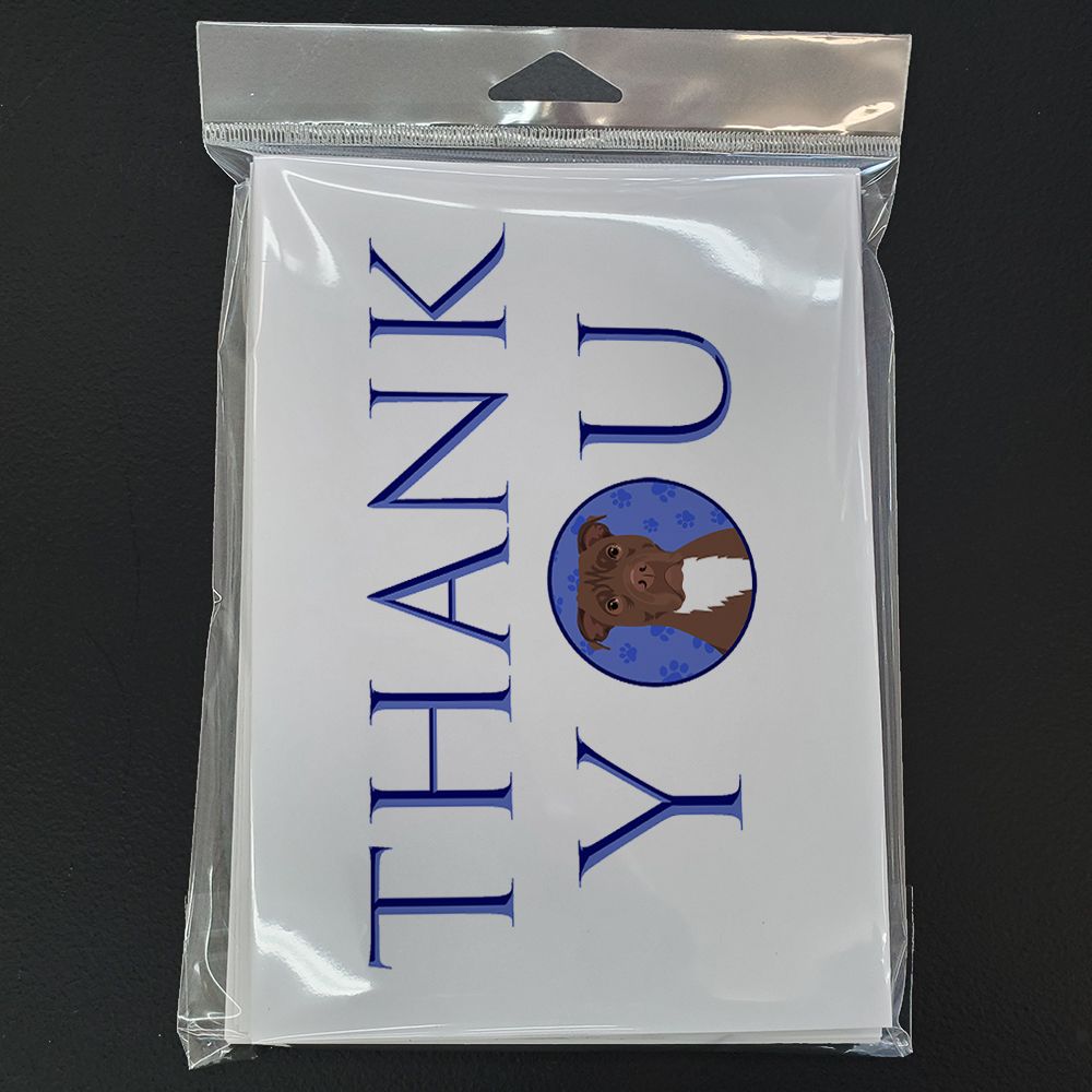 Pit Bull Chocolate Thank You Greeting Cards Pack of 8 Blank Cards with Envelopes Whimsical A7 Size 5x7 Blank Note Cards