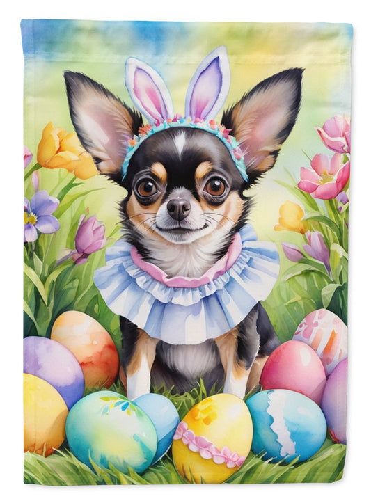 Chihuahua Easter Egg Hunt House Flag Large Porch Sleeve Pole Decorative Outside Yard Banner Artwork Wall Hanging, Polyester, House Size, Multicolor