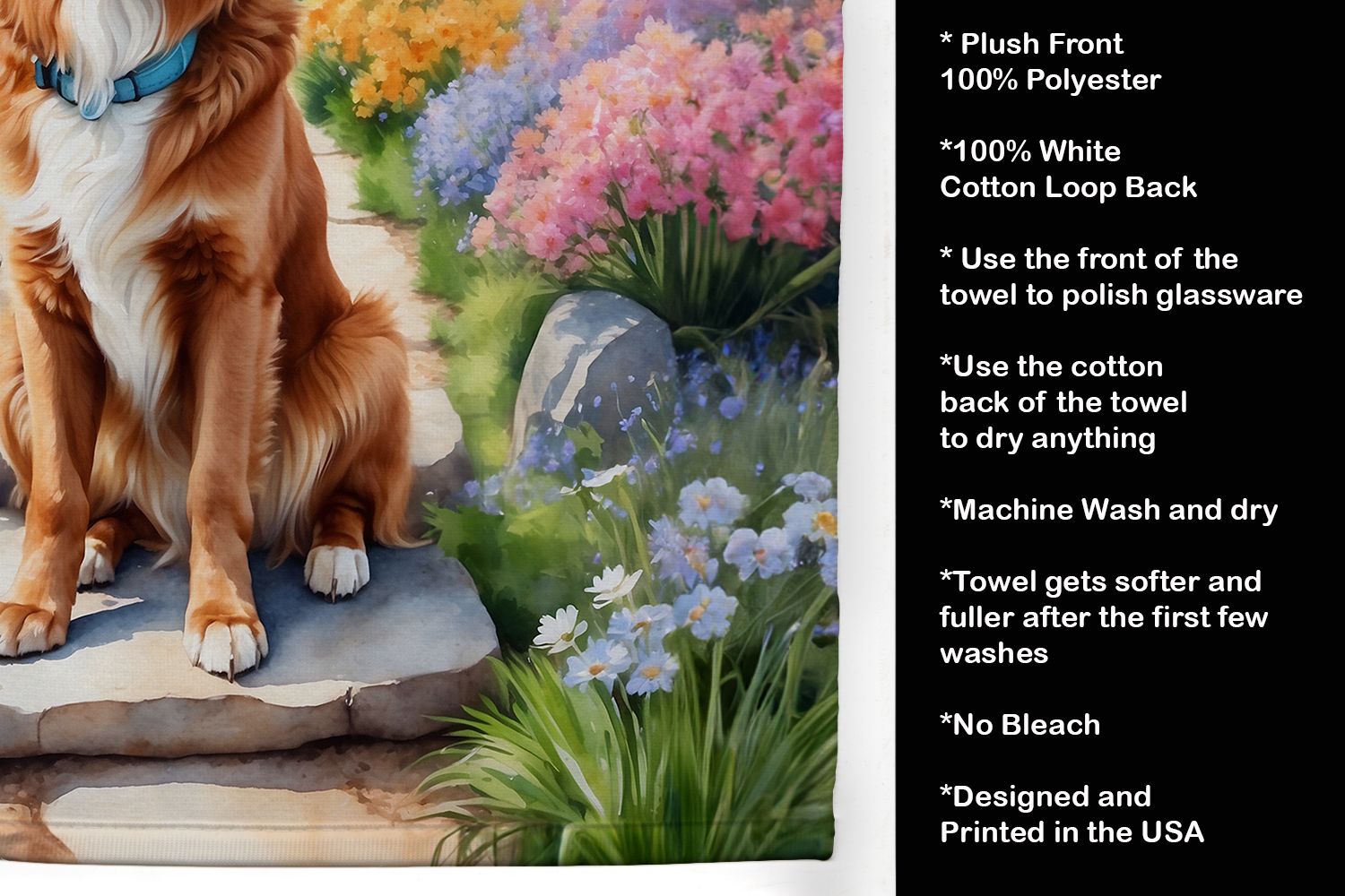 Nova Scotia Duck Tolling Retriever Spring Path Kitchen Towel Dish Cloths Guest Hand Towel Decorative Bathroom Towel for Face,Tea, Dishcloth, Kitchen and Bath