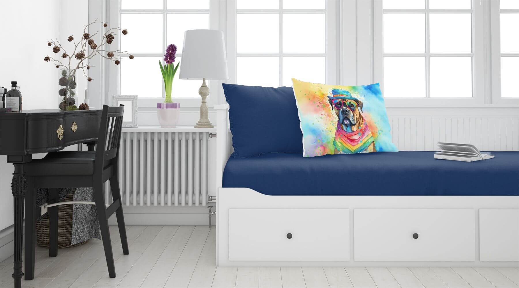 Cane Corso Hippie Dawg Standard Pillowcase Lightweight Super Soft Easy Care Decorative Artwork Pillowcase, Standard