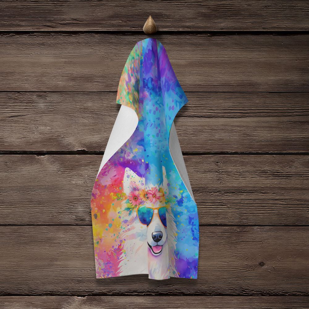 Samoyed Hippie Dawg Kitchen Towel Dish Cloths Guest Hand Towel Decorative Bathroom Towel for Face,Tea, Dishcloth, Kitchen and Bath