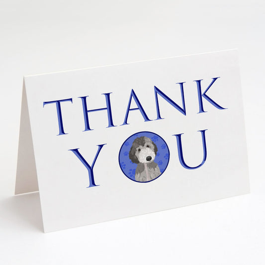Doodle Silver #1 Thank You Greeting Cards Pack of 8 Blank Cards with Envelopes Whimsical A7 Size 5x7 Blank Note Cards