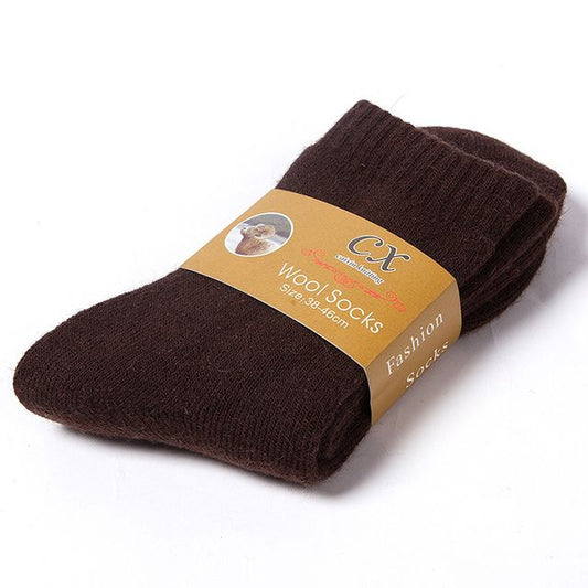 1 Pairs Winter Warm Women Socks Wool Male Men Socks Super Thicker Solid Socks Merino Wool Socks Against Cold Snow Terry Socks - Clothes For Her Online Store