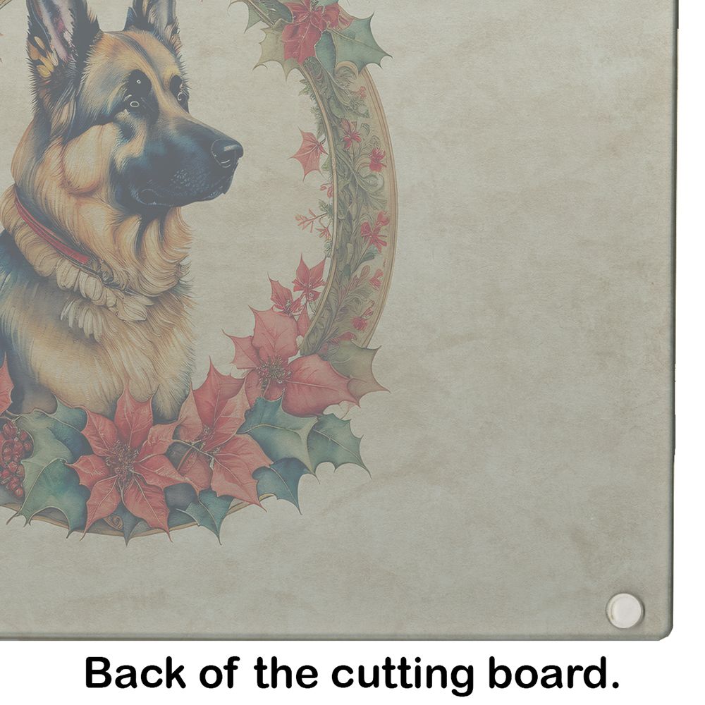 NEW German Shepherd Christmas Flowers Glass Cutting Board Decorative Tempered Glass Kitchen Cutting and Serving Board Large Size Chopping Board