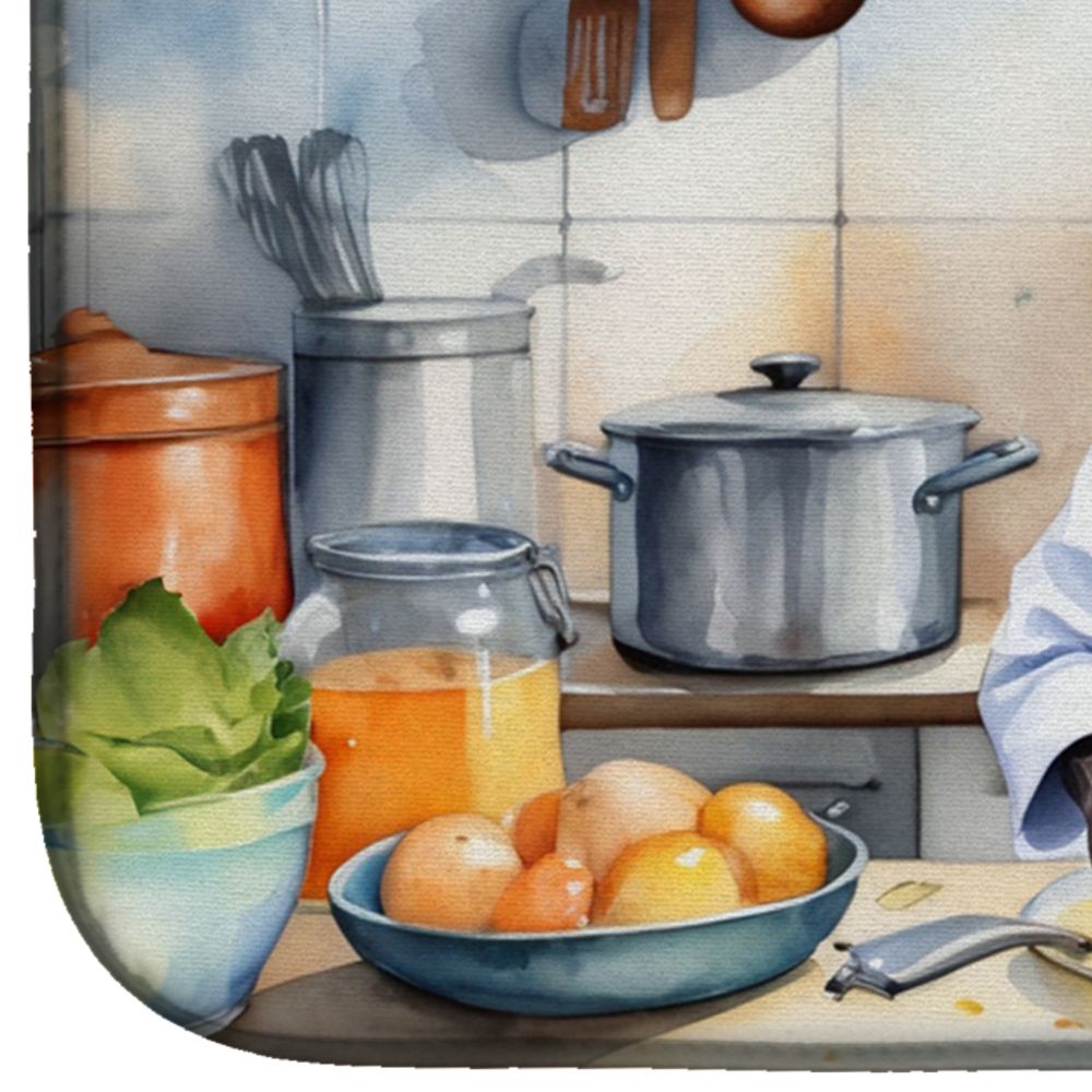 Chinese Crested The Chef Dish Drying Mat Absorbent Dish Drying Mat Pad for Kitchen Counter Dish Drainer Mat for Countertop, 14 x 21", Multicolor