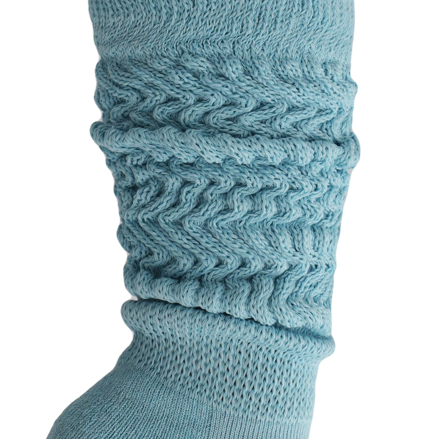 Women's Extra Long Slouch Scrunch Socks Knee High, Cotton Blend, Pack of 2, Fits Shoe Sizes 5-10, 80s Style, 28 Colors