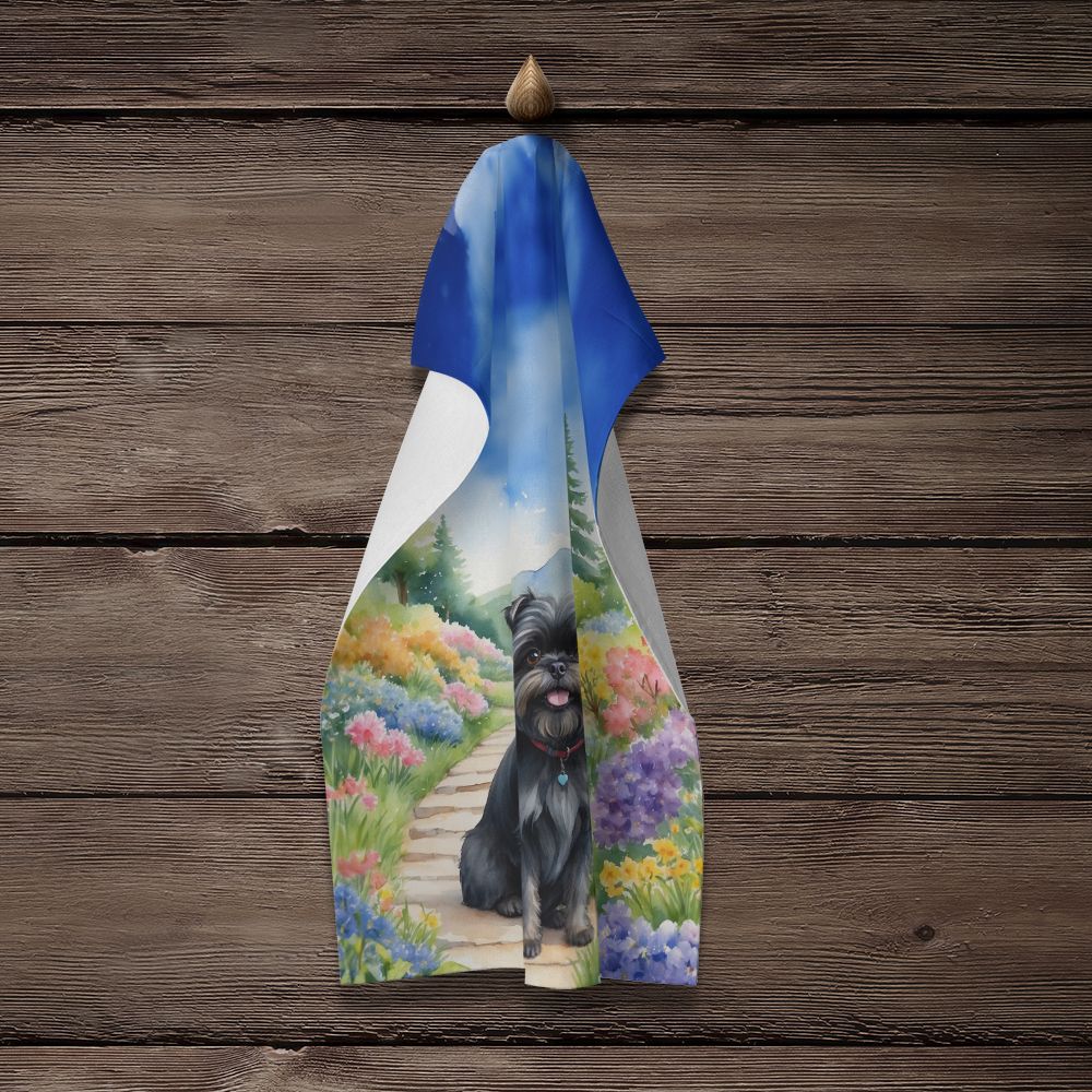 Affenpinscher Spring Garden Kitchen Towel Dish Cloths Guest Hand Towel Decorative Bathroom Towel for Face,Tea, Dishcloth, Kitchen and Bath