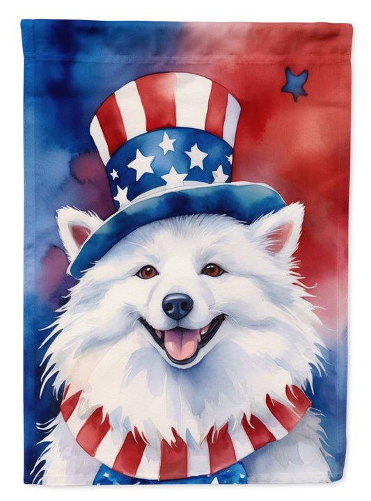 American Eskimo Patriotic American Garden Flag Mailbox Flag Decorative Yard Flag Banner Outside Patio Artwork Yard Flower Beds, Garden Size, Multicolor