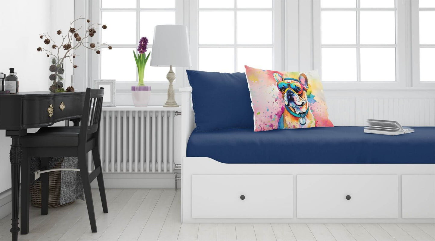 French Bulldog Hippie Dawg Standard Pillowcase Lightweight Super Soft Easy Care Decorative Artwork Pillowcase, Standard