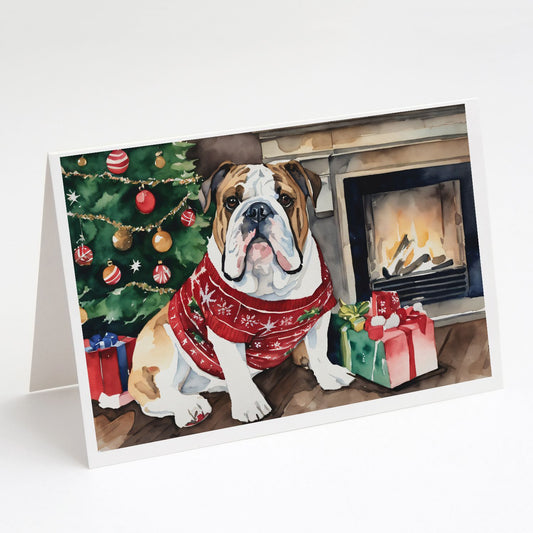 English Bulldog Christmas Greeting Cards Pack of 8 Blank Cards with Envelopes Whimsical A7 Size 5x7 Blank Note Cards