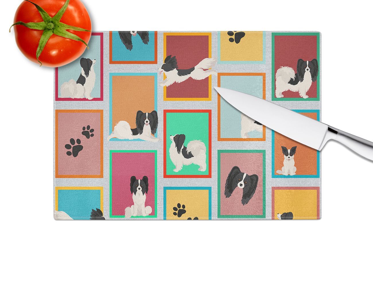 NEW Lots of Black and Whtie Papillon Glass Cutting Board Decorative Tempered Glass Kitchen Cutting and Serving Board Large Size Chopping Board