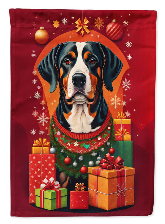 Entlebucher Mountain Dog Holiday Christmas Garden Flag Mailbox Flag Decorative Yard Flag Banner Outside Patio Artwork Yard Flower Beds, Garden Size, Multicolor