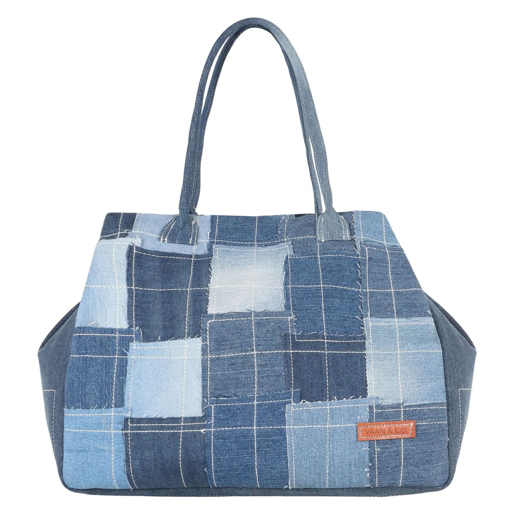 Terri Large Denim Patchwork Purse