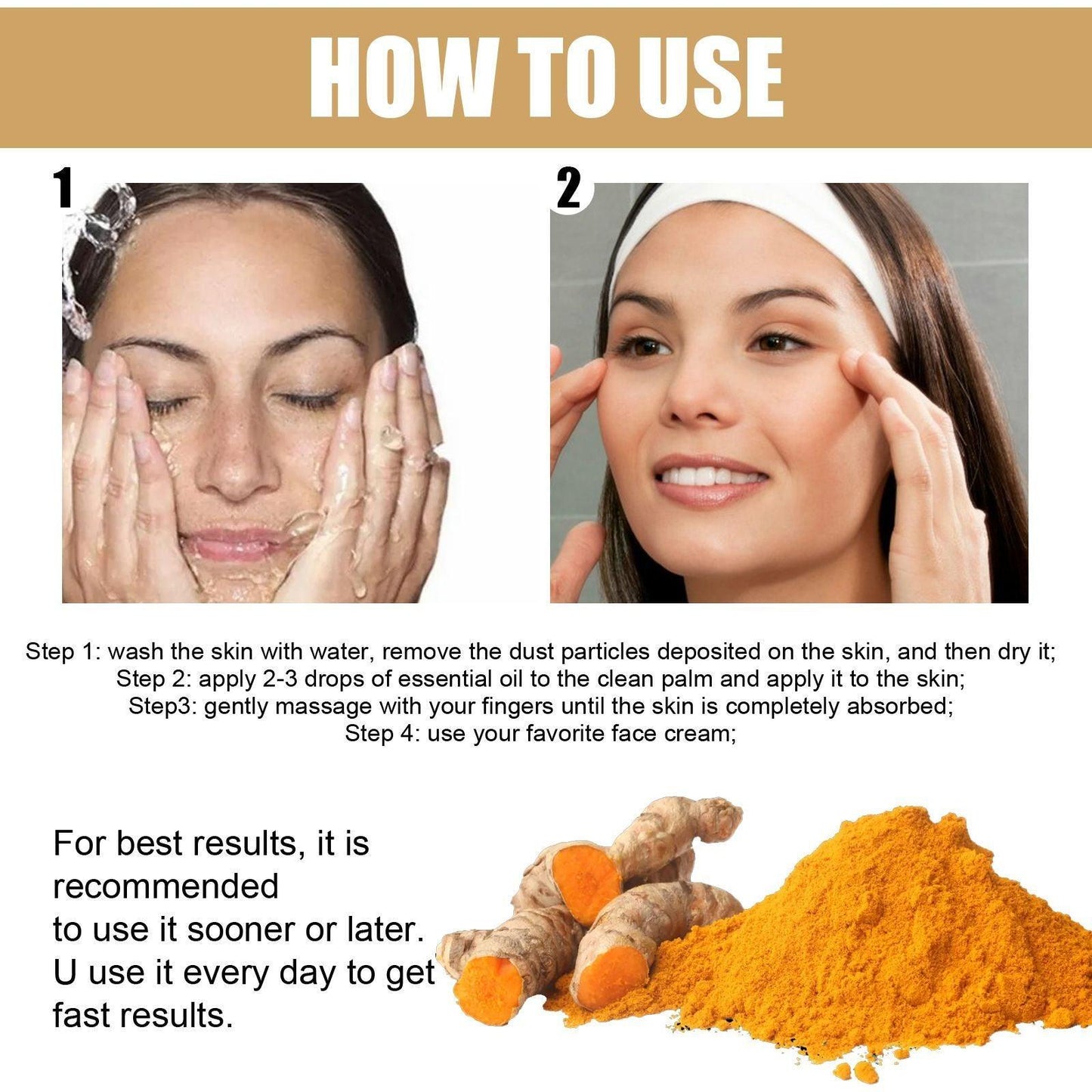 Turmeric Dark Spot Correcting Serum Face Care Spot Moisturizing Nourishing Repairing Complexion Serum