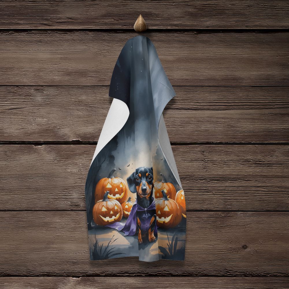 Dachshund Puppy Halloween Kitchen Towel Dish Cloths Guest Hand Towel Decorative Bathroom Towel for Face,Tea, Dishcloth, Kitchen and Bath