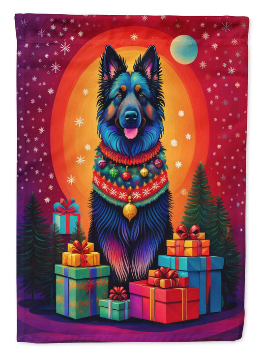 Belgian Sheepdog Holiday Christmas Garden Flag Mailbox Flag Decorative Yard Flag Banner Outside Patio Artwork Yard Flower Beds, Garden Size, Multicolor