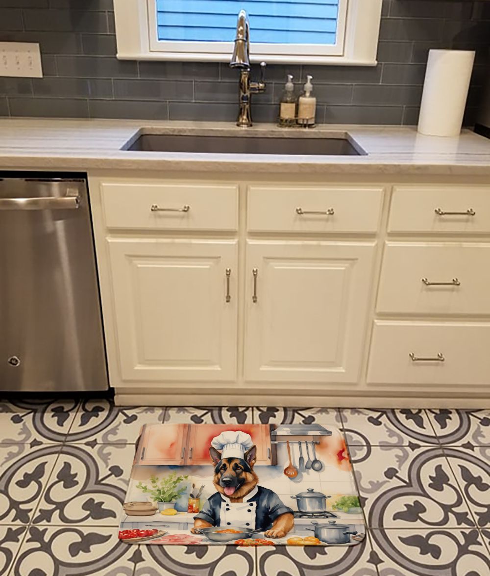 German Shepherd The Chef Memory Foam Kitchen Mat Machine Washable Anti-Fatigue Mat Cushion Comfort Bath Mat or Kitchen Rug