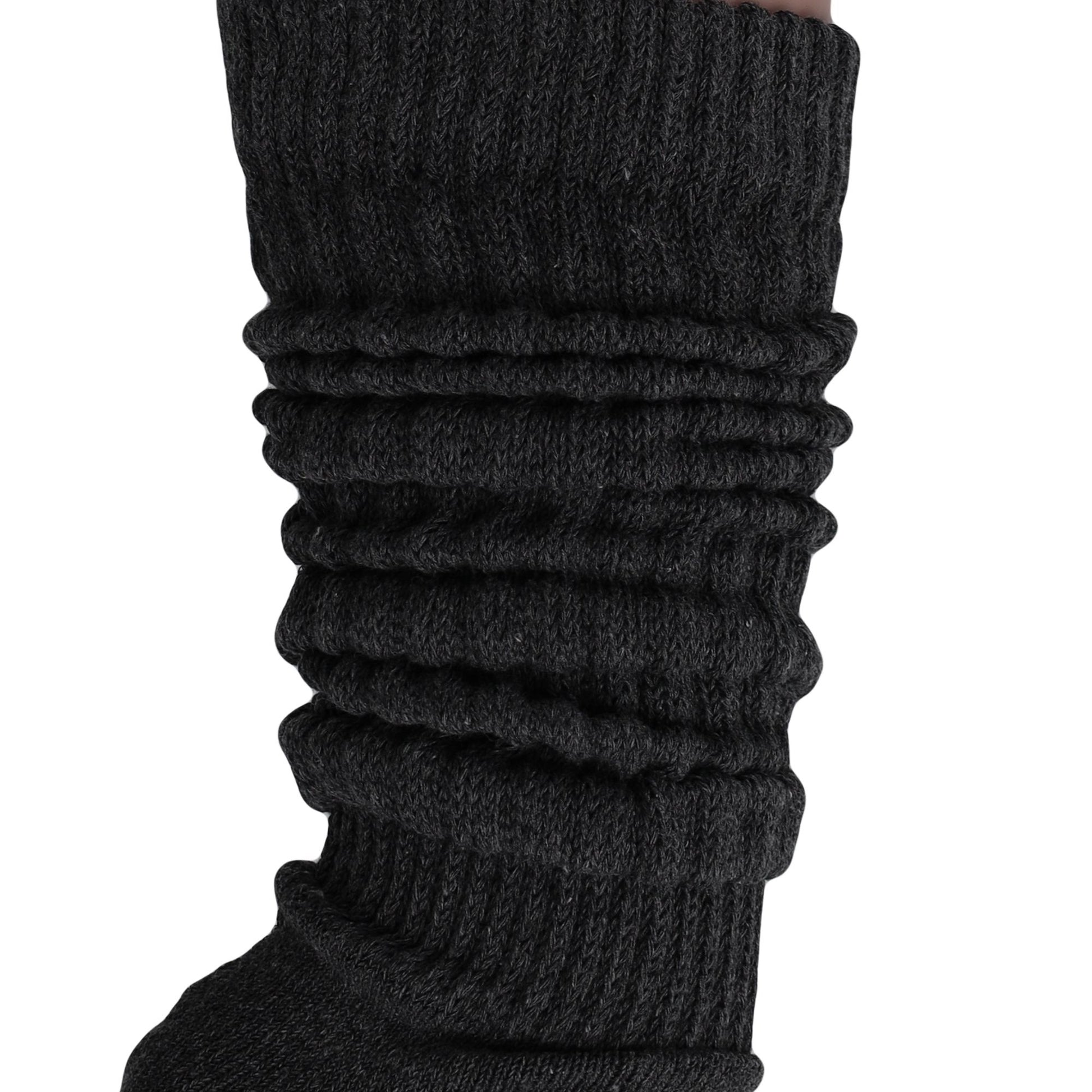 Women's Extra Long Slouch Scrunch Socks Knee High, Cotton Blend, Pack of 2, Fits Shoe Sizes 5-10, 80s Style, 28 Colors