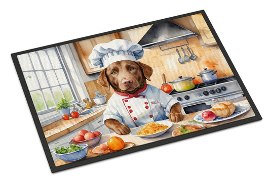 Chesapeake Bay Retriever The Chef Doormat Front Door Mat Indoor Outdoor Rugs for Entryway, Non Slip Washable Low Pile, 24H X 36W