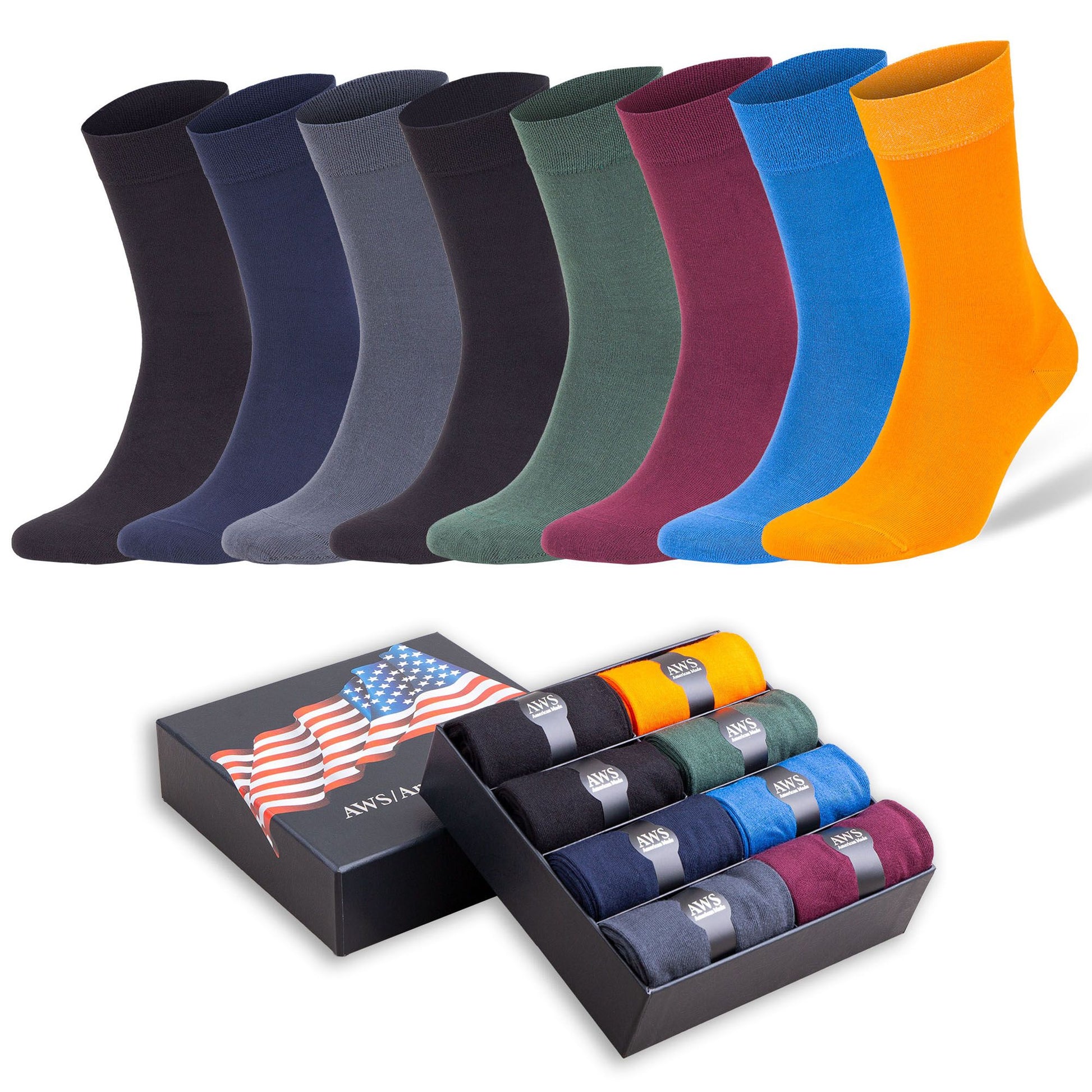 Luxury Bamboo Dress Socks for Men Premium Trouser Socks 8 Pairs Shoe Size 8 to 11.5