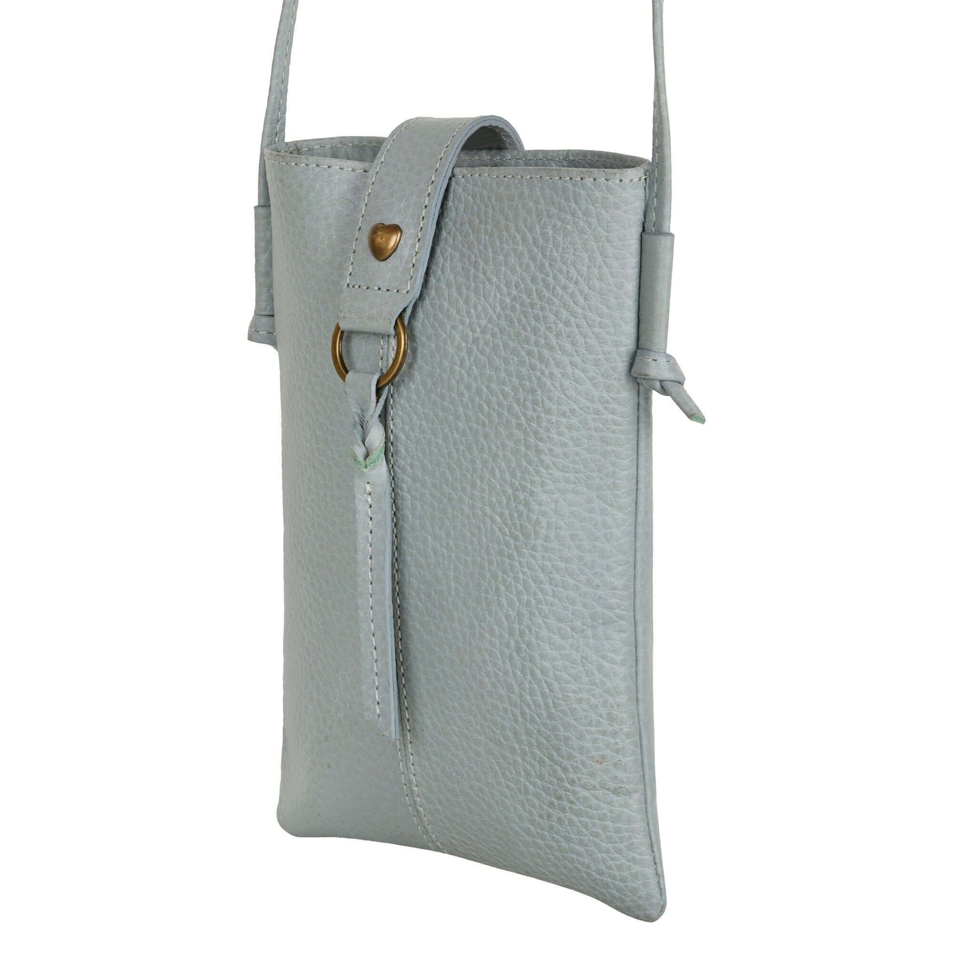 Jennie Small crossbody bag w/ slim strap closure & tassel - Cool Grey