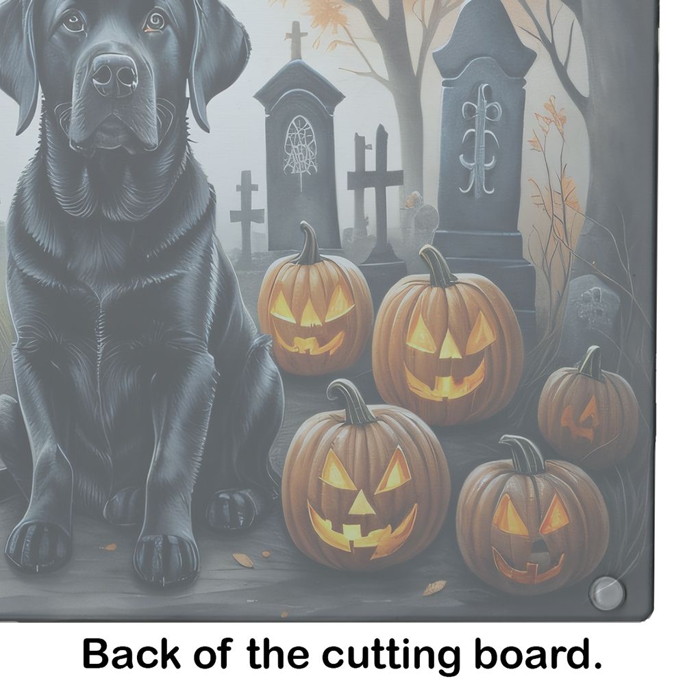 NEW Black Labrador Retriever Spooky Halloween Glass Cutting Board Decorative Tempered Glass Kitchen Cutting and Serving Board Large Size Chopping Board