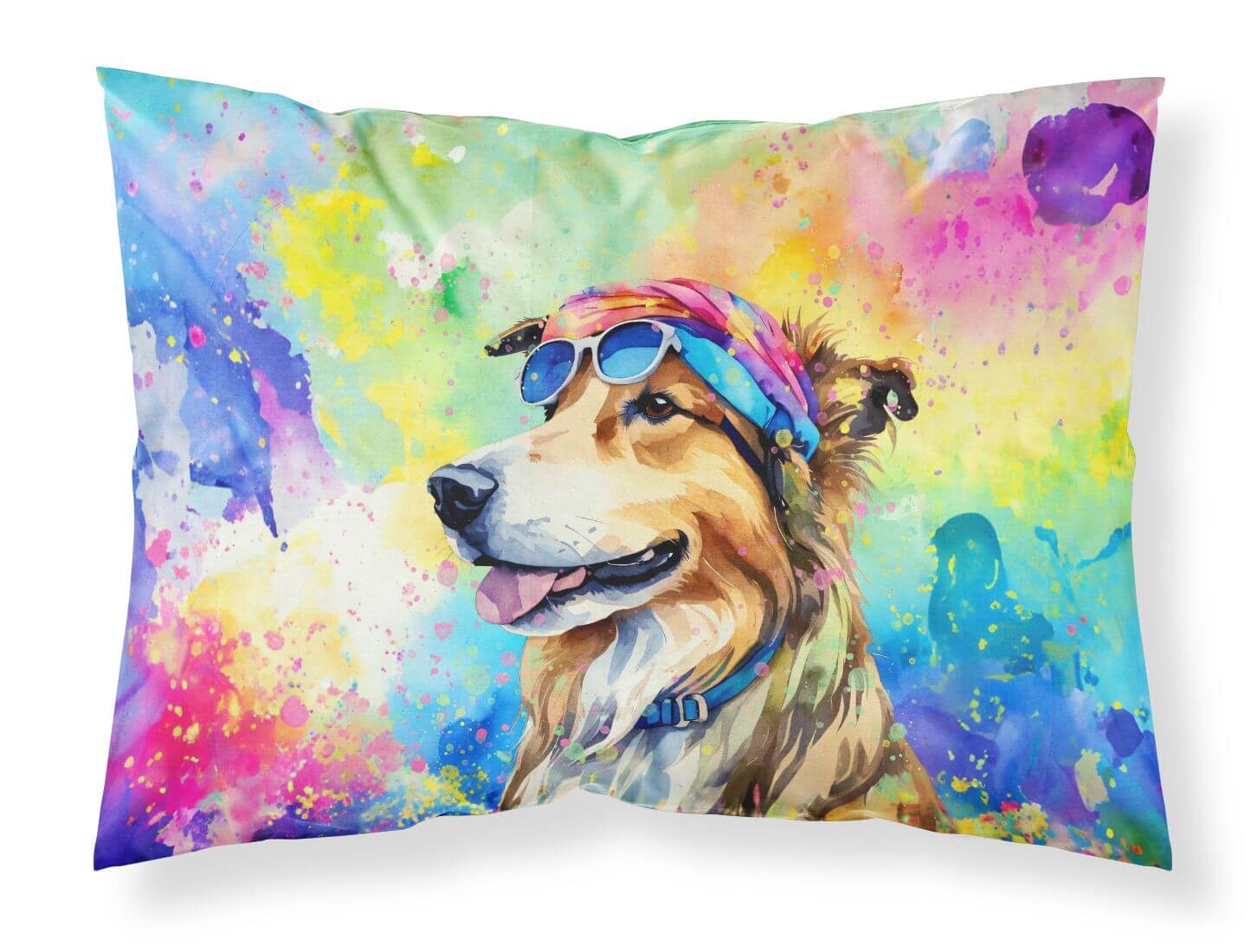 Collie Hippie Dawg Standard Pillowcase Lightweight Super Soft Easy Care Decorative Artwork Pillowcase, Standard