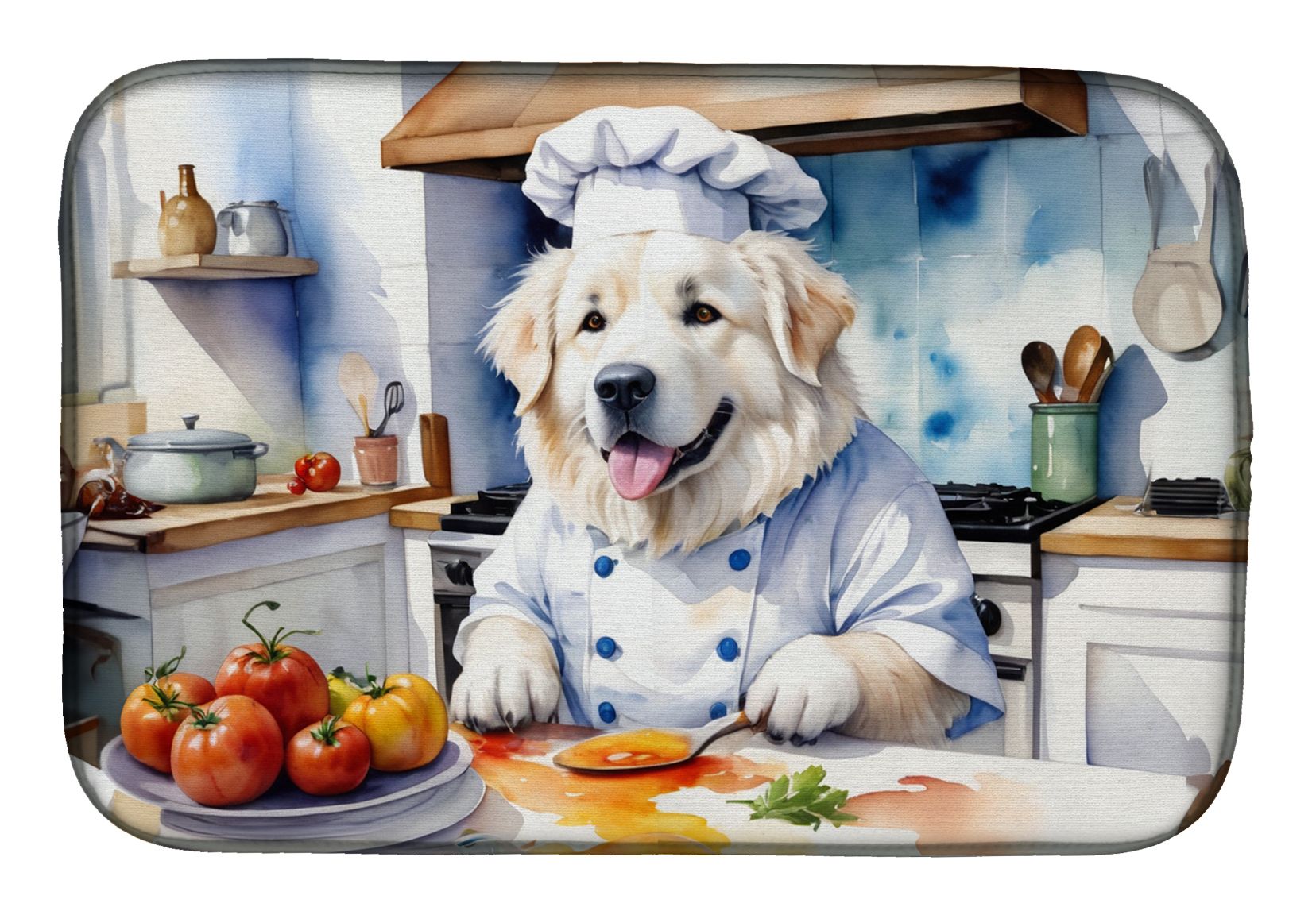 Great Pyrenees The Chef Dish Drying Mat Absorbent Dish Drying Mat Pad for Kitchen Counter Dish Drainer Mat for Countertop, 14 x 21", Multicolor