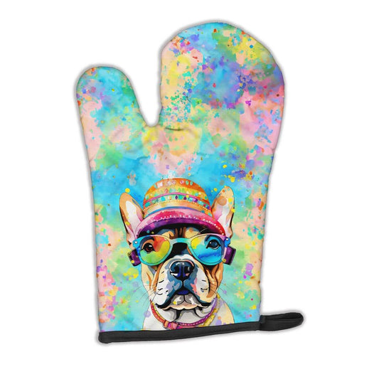 French Bulldog Hippie Dawg Oven Mitt Heat Resistant Thick Oven Mitt for Hot Pans and Oven, Kitchen Mitt Protect Hands, Cooking Baking Glove