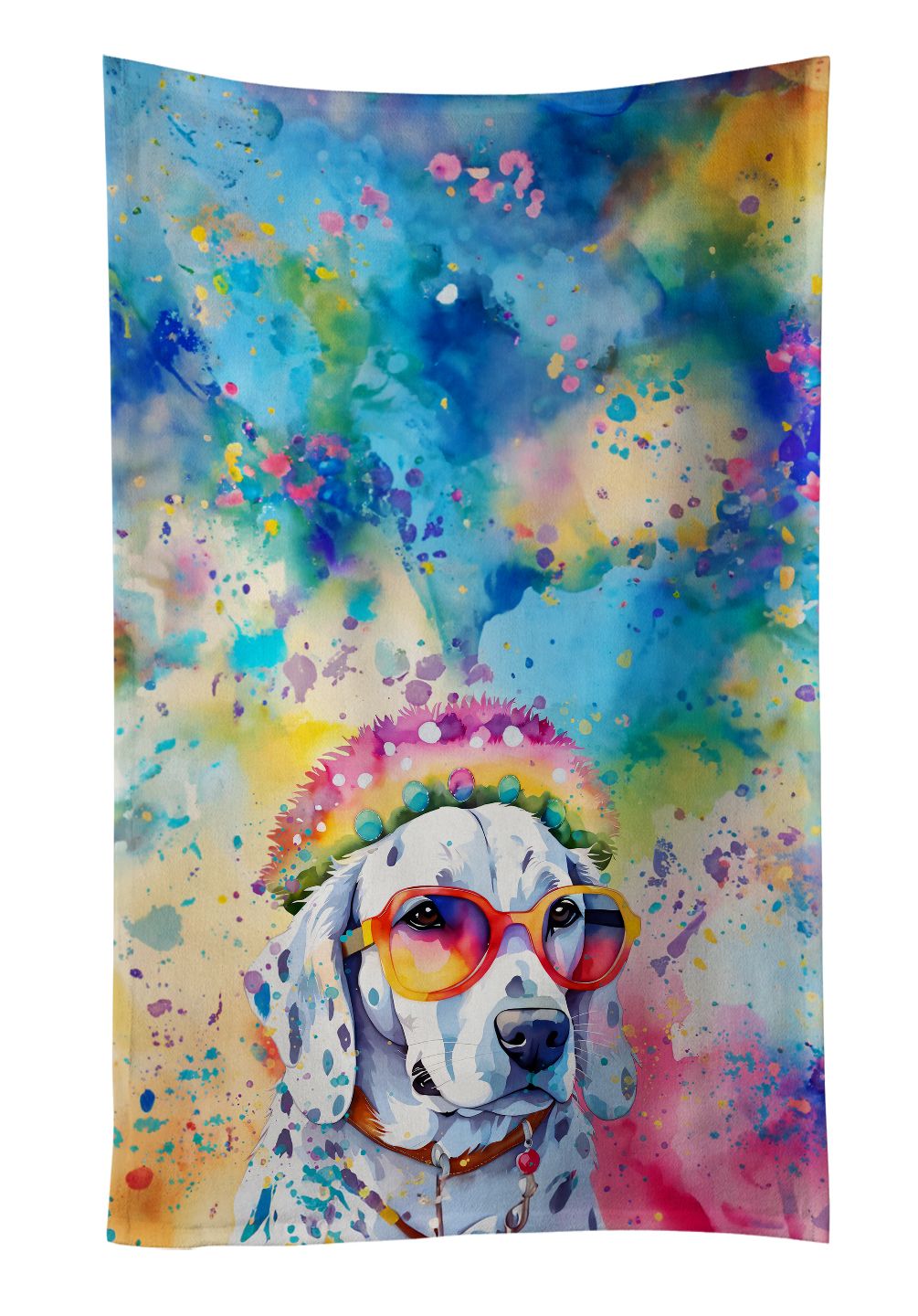 Dalmatian Hippie Dawg Kitchen Towel Dish Cloths Guest Hand Towel Decorative Bathroom Towel for Face,Tea, Dishcloth, Kitchen and Bath