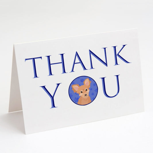 Chihuahua Fawn Thank You Greeting Cards Pack of 8 Blank Cards with Envelopes Whimsical A7 Size 5x7 Blank Note Cards