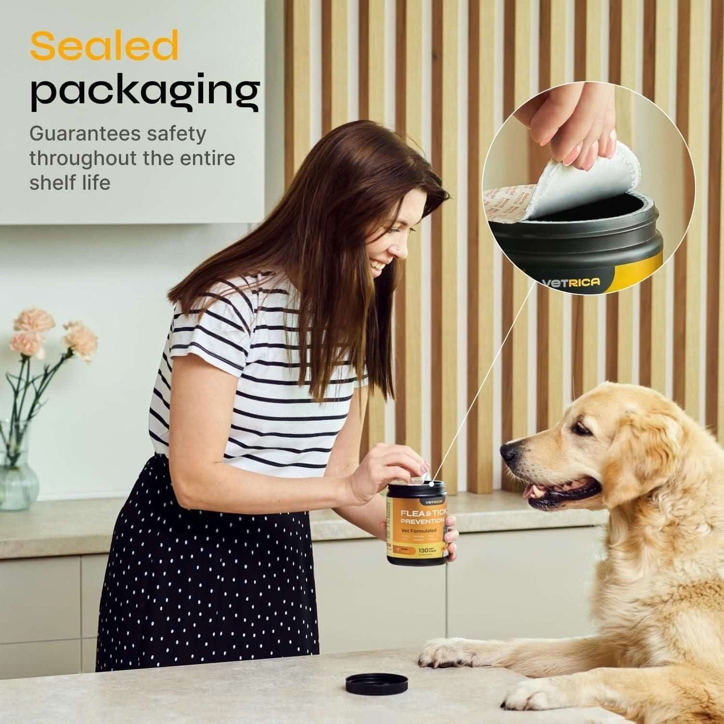 Flea and Tick Prevention for Dogs Flea Treatment Chews Immune Support Flea and Tick Chewables for Dogs Flea Tick Control Supplement All Breeds Ages Vet Formulated Soft Treats