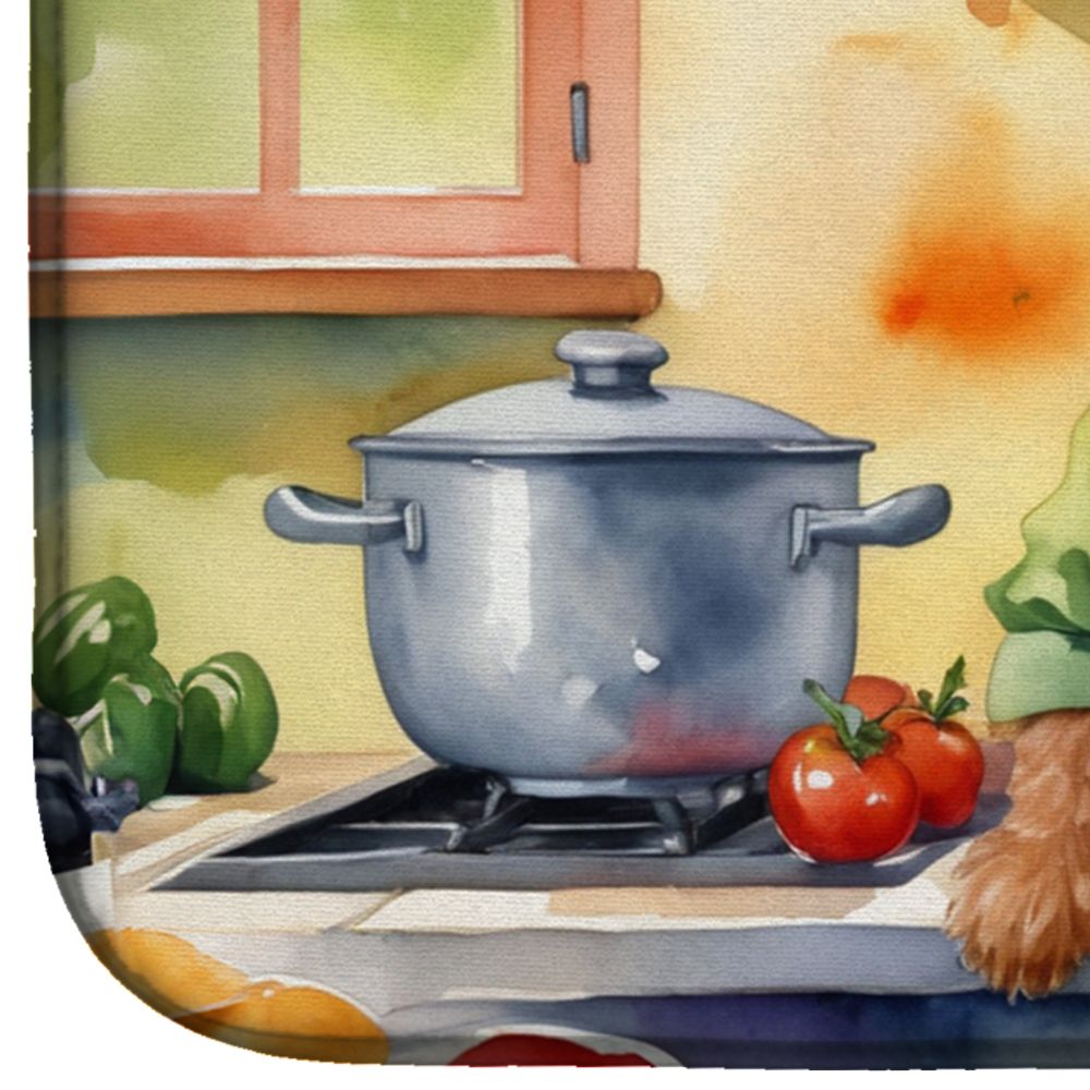 Irish Terrier The Chef Dish Drying Mat Absorbent Dish Drying Mat Pad for Kitchen Counter Dish Drainer Mat for Countertop, 14 x 21", Multicolor