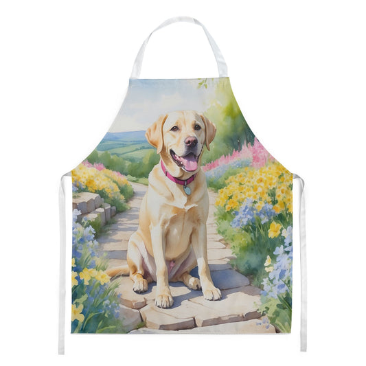 Labrador Retriever Spring Path Apron Cooking Kitchen Server Baking Crafts Gardening for Adult Women Men, Unisex, Large, Multicolor