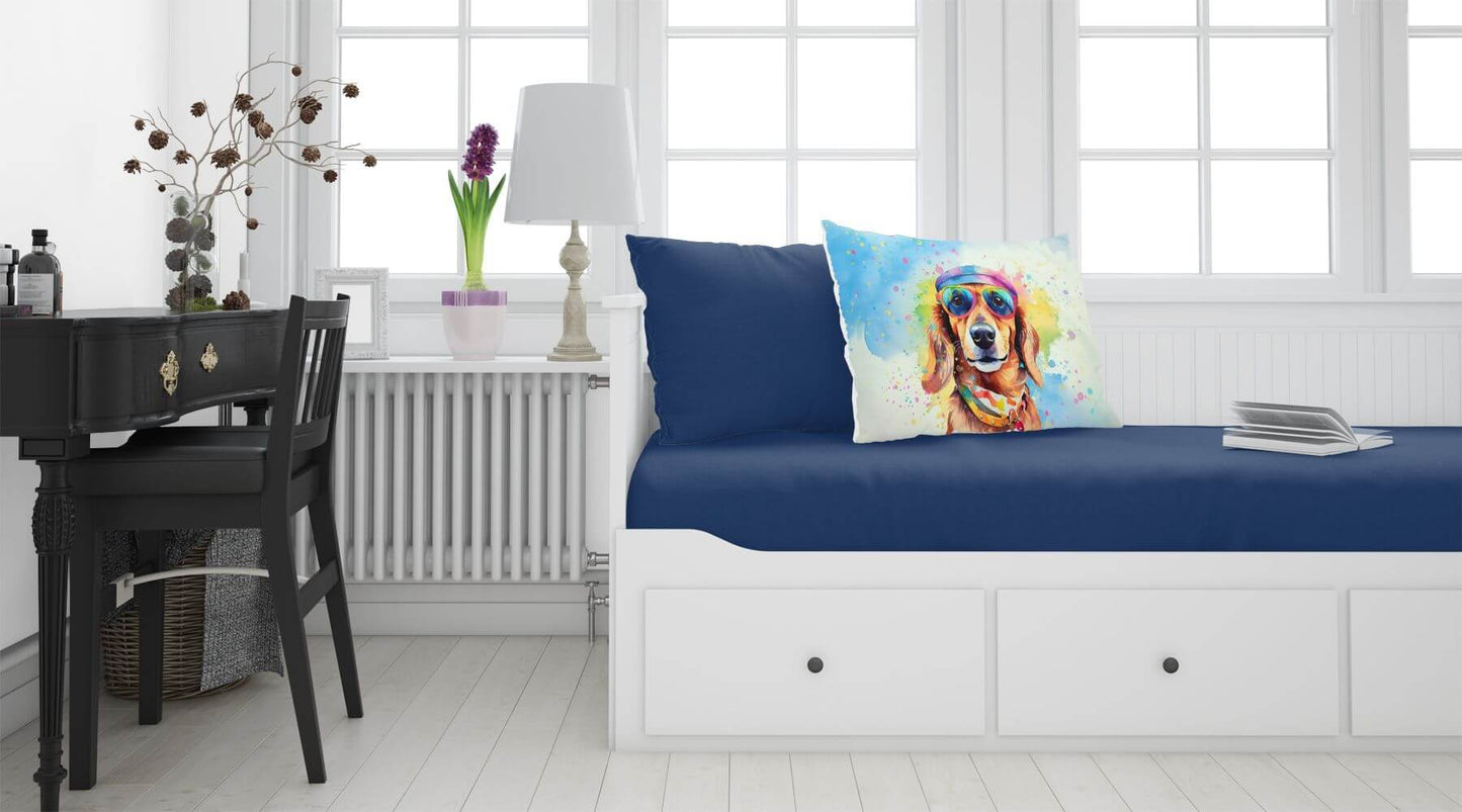 Dachshund Hippie Dawg Standard Pillowcase Lightweight Super Soft Easy Care Decorative Artwork Pillowcase, Standard