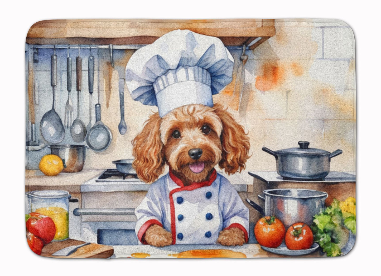 Cockapoo The Chef Memory Foam Kitchen Mat Machine Washable Anti-Fatigue Mat Cushion Comfort Bath Mat or Kitchen Rug
